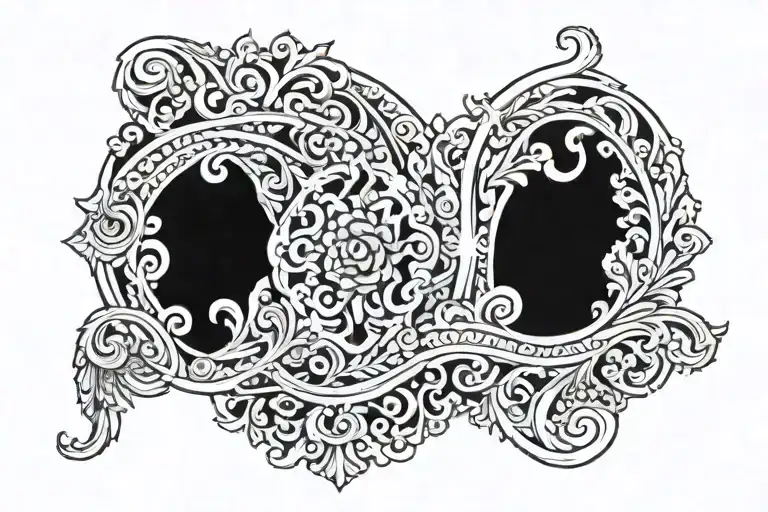Cuff Tattoo Design Featuring Western Ornate Design