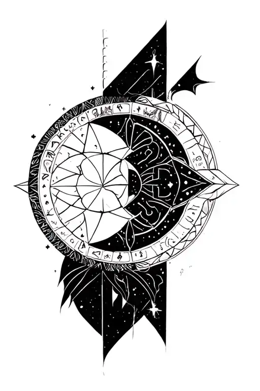Geometric Astrology Inspired Tattoo Showcasing