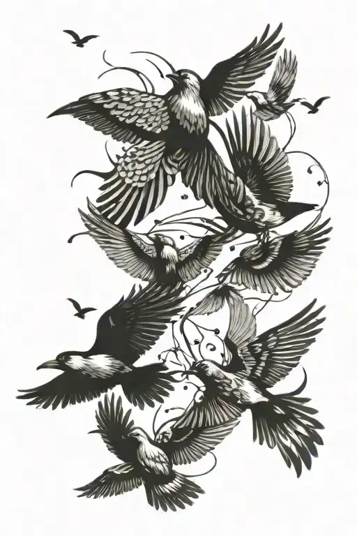 Birds Flying Away