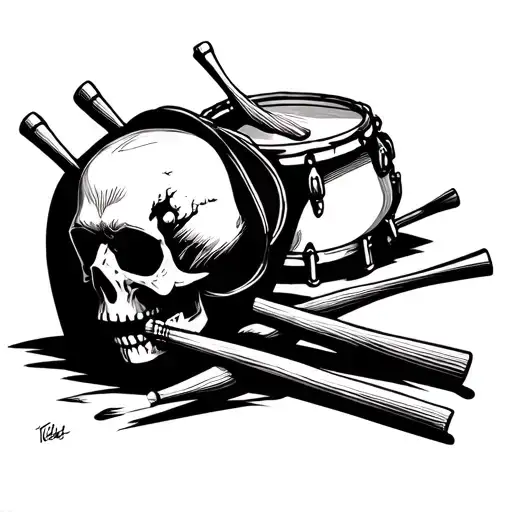 Skull And Drumsticks