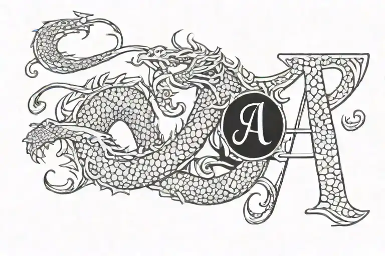 Letter A With A Dragon