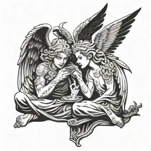 Guardian Angels Taking A Smoke Break