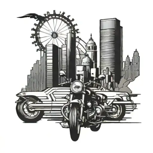 Incorporate Elements Of Motorbikes And Tehran Cityscape In A Unique Design