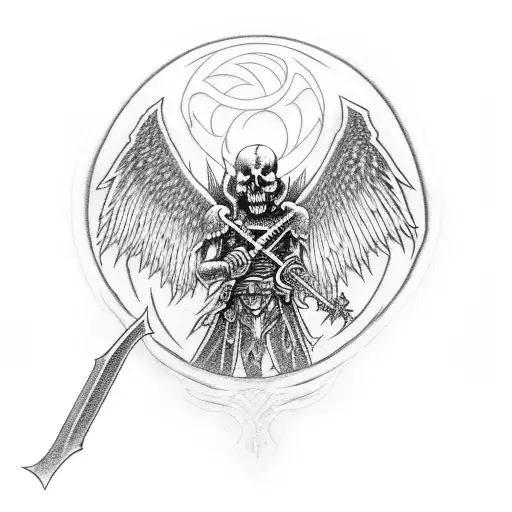Death Angel With Sword Down Back