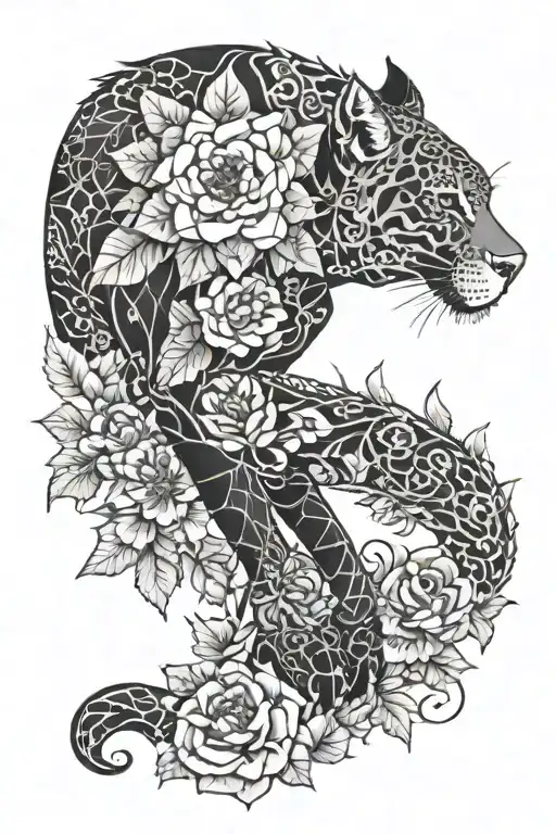 Patchwork Sleeve Animal And Flowers