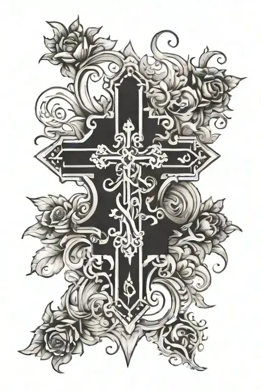 Cross With The Name Gavaldon In The Middle