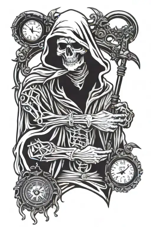 Grim Reaper Holding Stop Watch