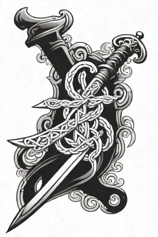Celtic Knot Beside Sword