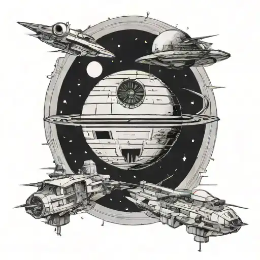I Wanted A Tattoo Of The Star Wars Death Star Flying Around Saturn