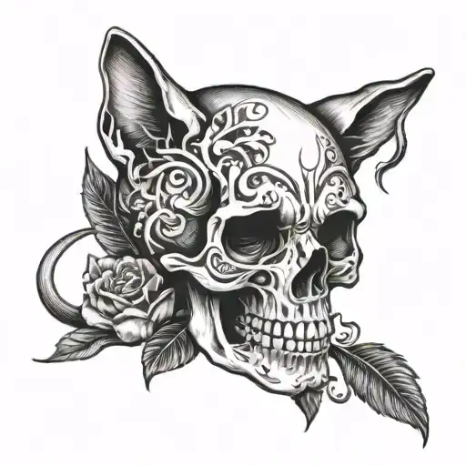 Skull And Cat And Smoke
