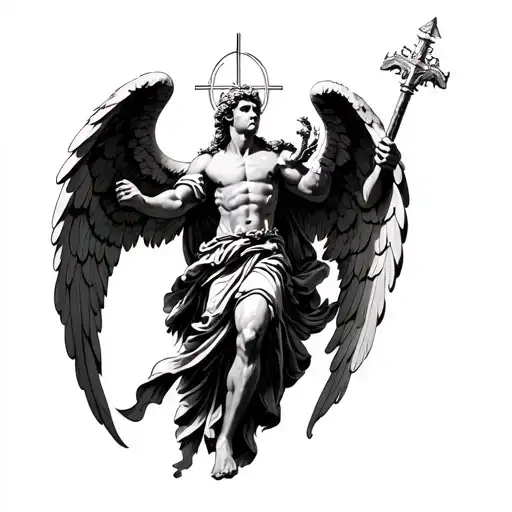 Saint Michael Archangel Fighting