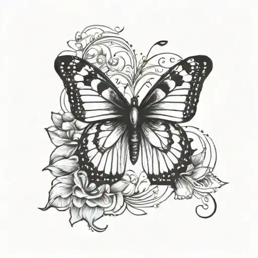 Front Butterfly With Side Lines For Arm Band