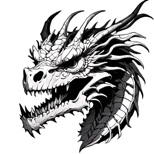 Dragon Cranio Front Skeleton View