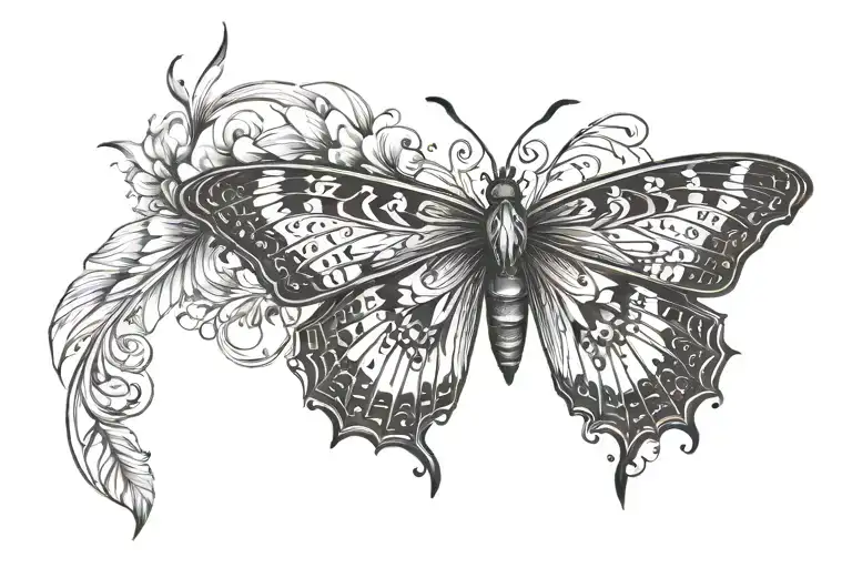 Front Butterfly With Arrow In The Side Band
