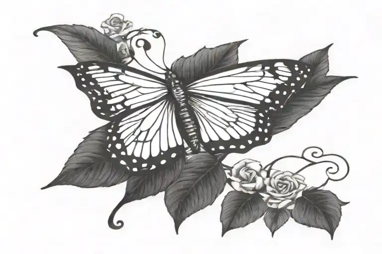 Front Butterfly With Arrow In The Side Band