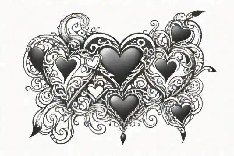 Chrome Cybersigilisim Tramp Stamp Hearts
