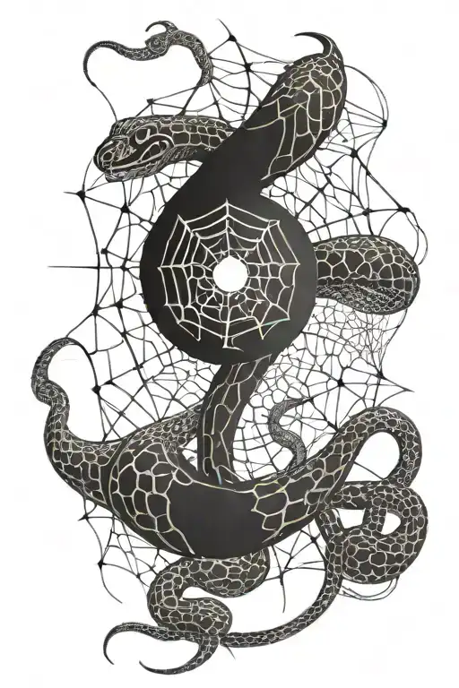 Snake And Spider Web