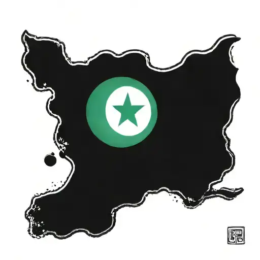 Algeria Flag And Triskell Symbol Incorporated
