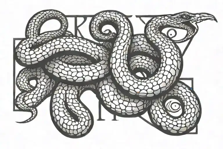 Cobra Snake Wrapped Around The Word Balance