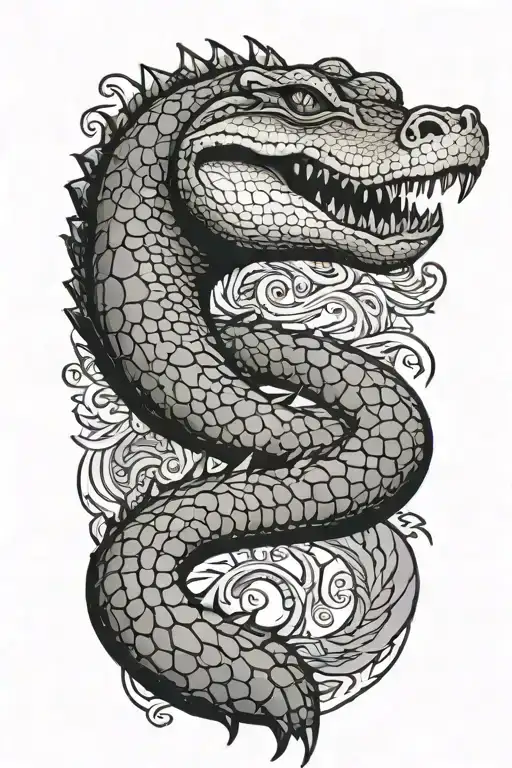 Alligator Full Body Side Profile