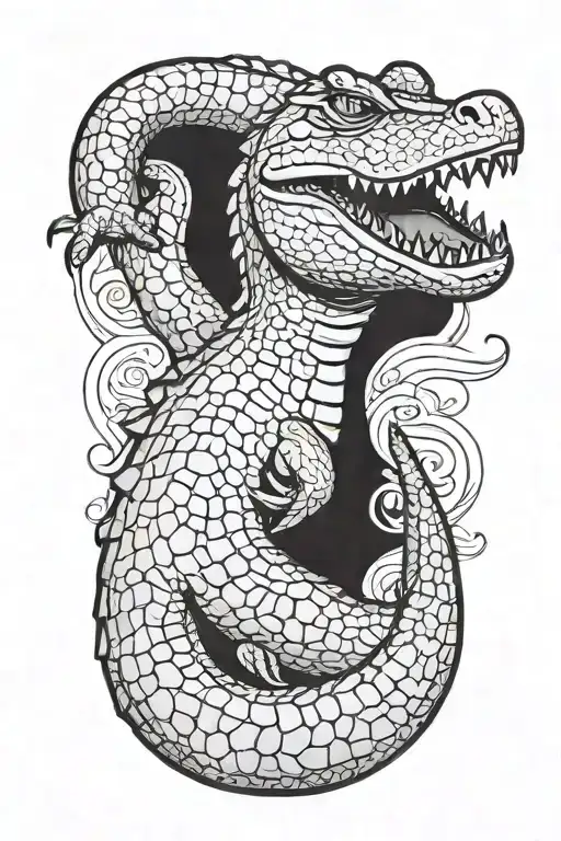 Alligator Full Body Side Profile