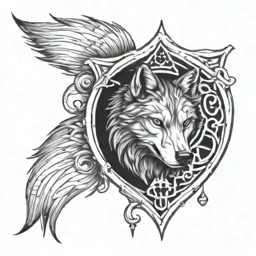 Tattoo Sleeve Including Ace Of Spades And A Wolf