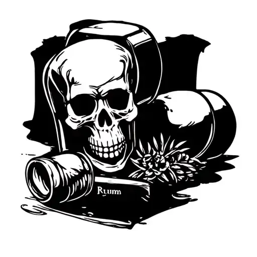 Bottle Of Rum With A Skull