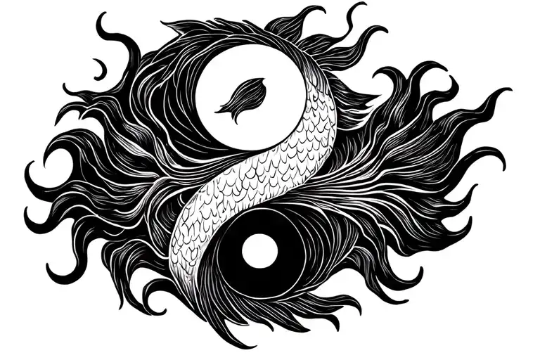 Yin Yang Fish And Fire
