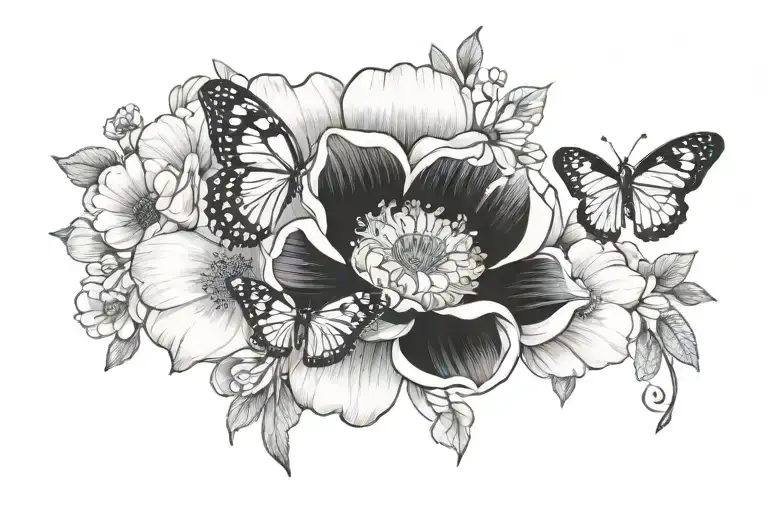 Anemone And Butterfly