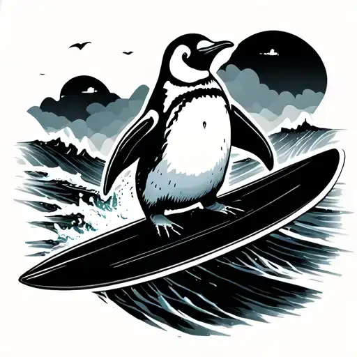 Penguin Surfing