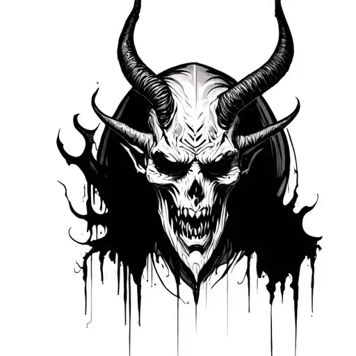 Dark Fantasy Shutter Draw The Satan Shadow Behind