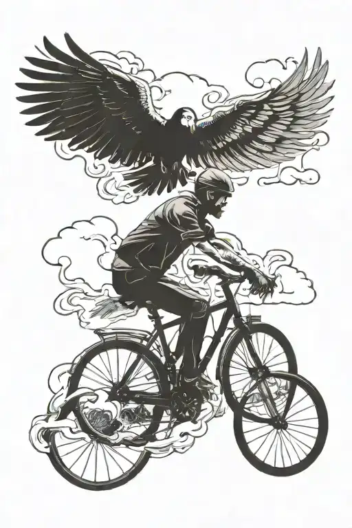 Cycling In Heaven Holding Hands