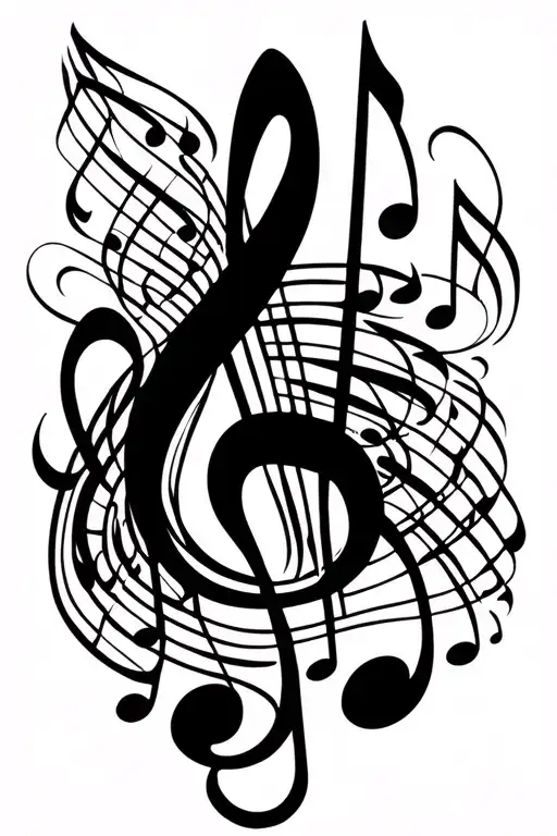 Music Notes Intertwined