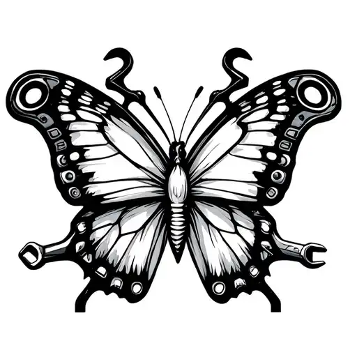 Butterfly With Mechanic Wrenches With Something Eeyore Off Of Winnie The Pooh