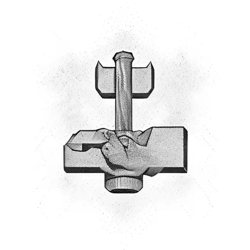 Abstract Representation Of A Hammer And Sickle