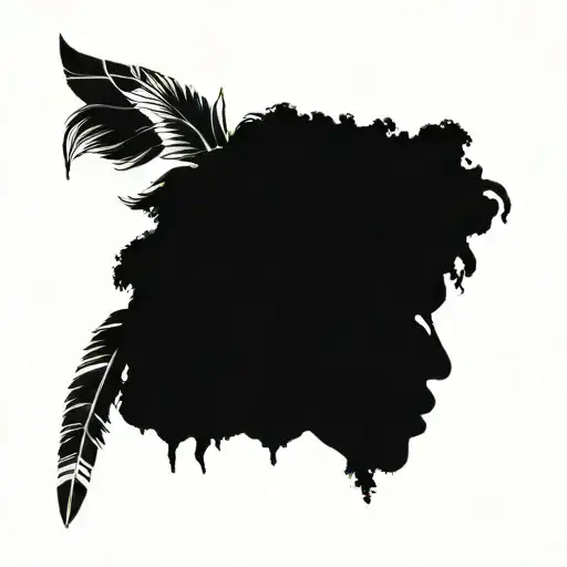 African Warrior With Native American Headress