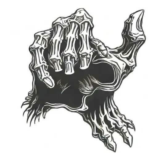 Skeleton Hand Reaching