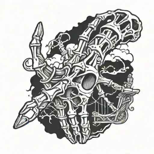 Skeleton Hand Reaching Forward Heaven Gates