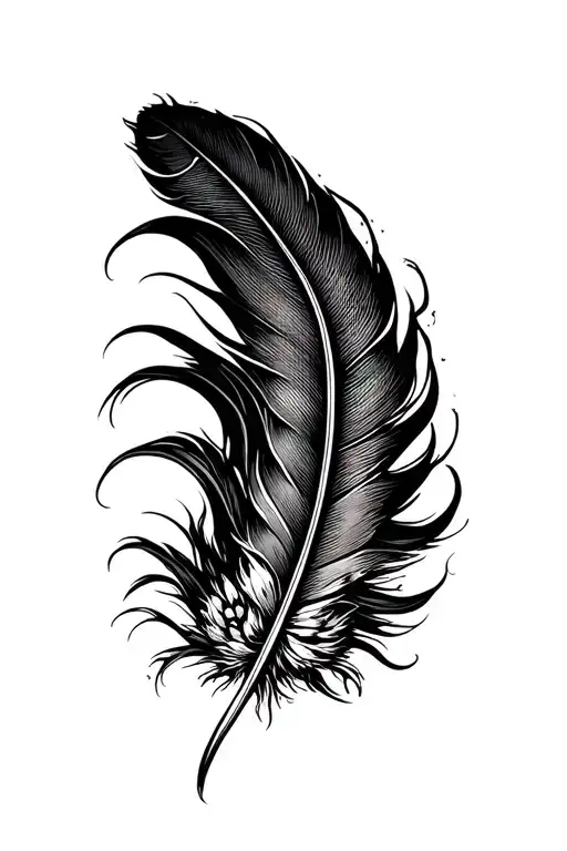 Feather Feather Feather Intertwined With Some Meaningfull Simbols