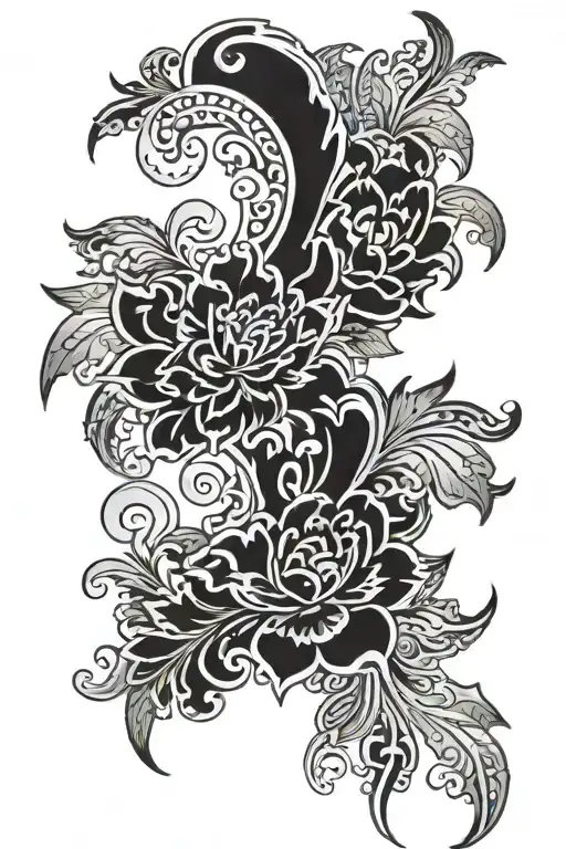 Black Ornamental Tattoo Design