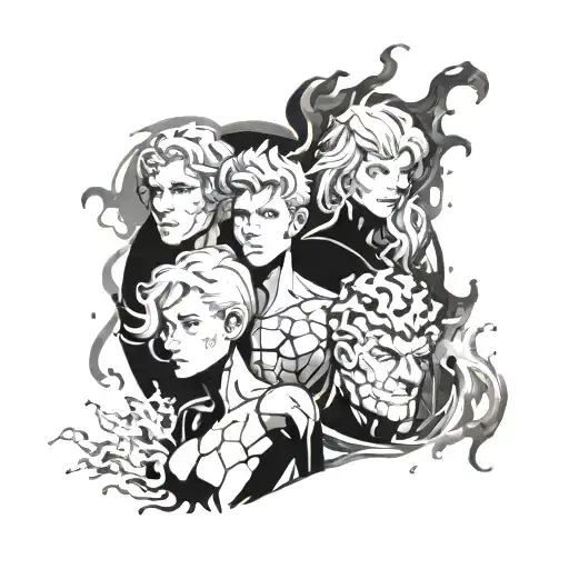 Fantastic Four Watercolor Four Different Designs Best Friends