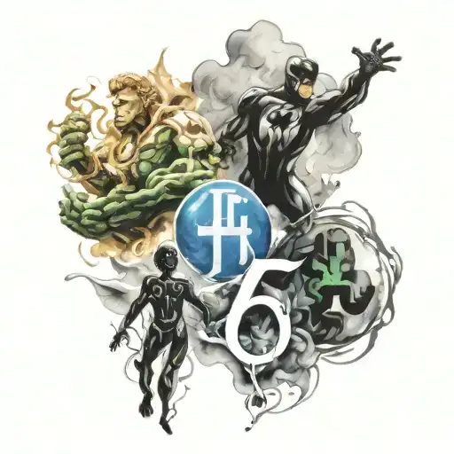Fantastic Four Watercolor Four Different Designs Best Friends Tattoo Medical Addition