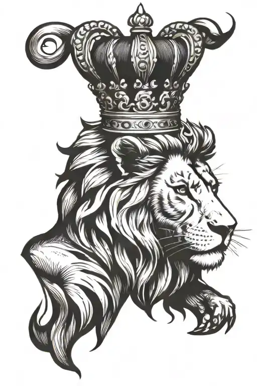 Lion Wearing A Crown