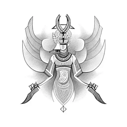 Design A Blackwork Tattoo Inspired By Nigerian Tribal And Egyptian Hieroglyphic Motifs