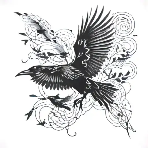 Crows Flying