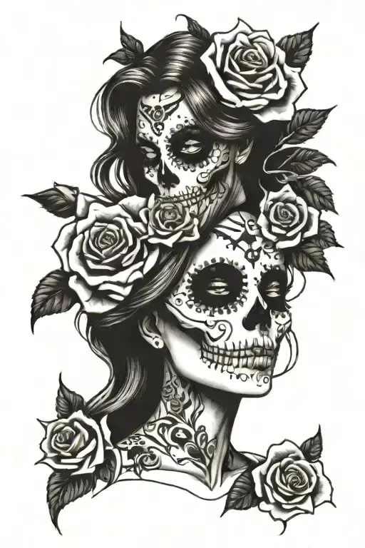 Open Wound Long Add Roses And Muertos Girl