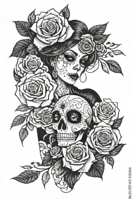 Open Wound Long Add Roses And Muertos Girl