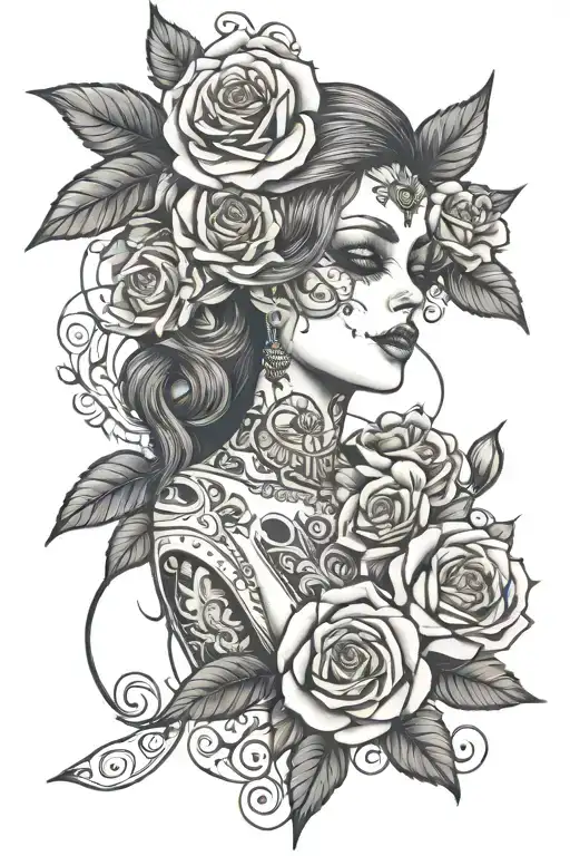 Open Wound Long Add Roses And Muertos Girl