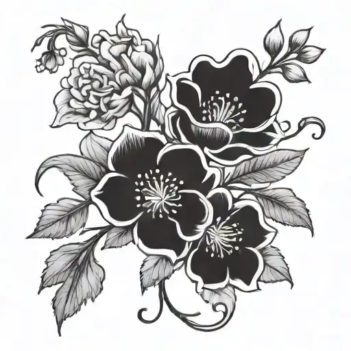 May Birth Flower Two Stems Intertwined