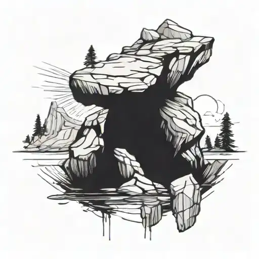 Incorporate A Detailed Rock Formation Into A Tattoo Design